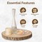Vintiquewise Set of 4 Rustic Wood Slices Round Multi Purpose Natural Wooden Slabs for Chargers Cake Risers Serving Trays Table Centerpieces Home Decor DIY Crafts Party Supplies and Tableware
